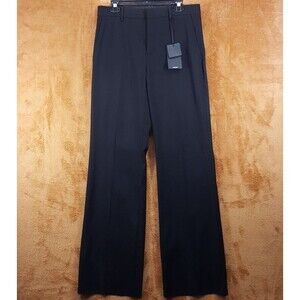 VERSACE Pants Mens Size 48 Black Wide Leg Wool Twill Raw Hem Tailoring $1225